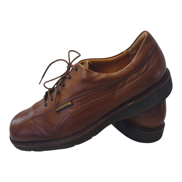 Mephisto Brown Leather Oxford Shoe Size 13 Solid Goodyear Welt Air Relax Loafer - Picture 4 of 15